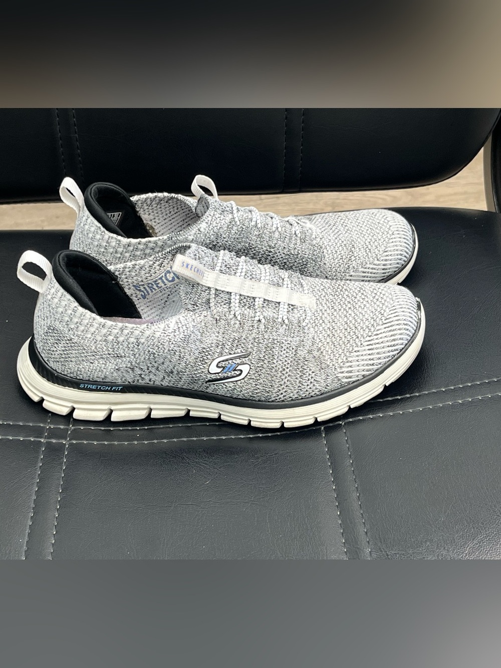 Skechers knit slip-on walking shoes. Stretch-fit, memory foam. Lightweight. 6